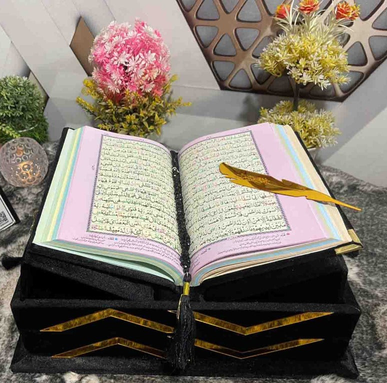 Fancy Bridal Holy Quran-Black Velvet