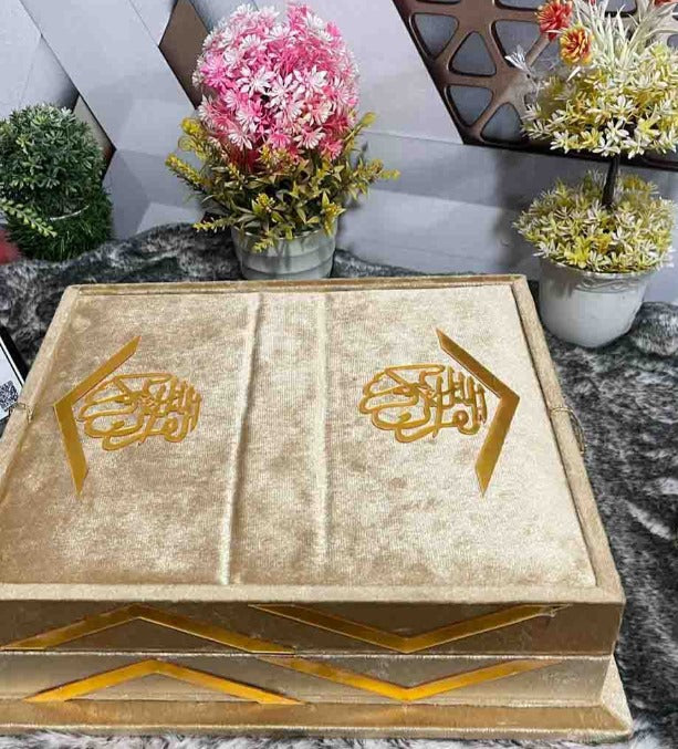 Fancy Bridal Holy Quran-Golden Velvet