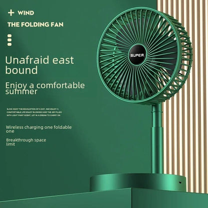 Telescopic Folding Fan, Mini Electric Desktop Fan, Portable Summer Rechargeable Fan,