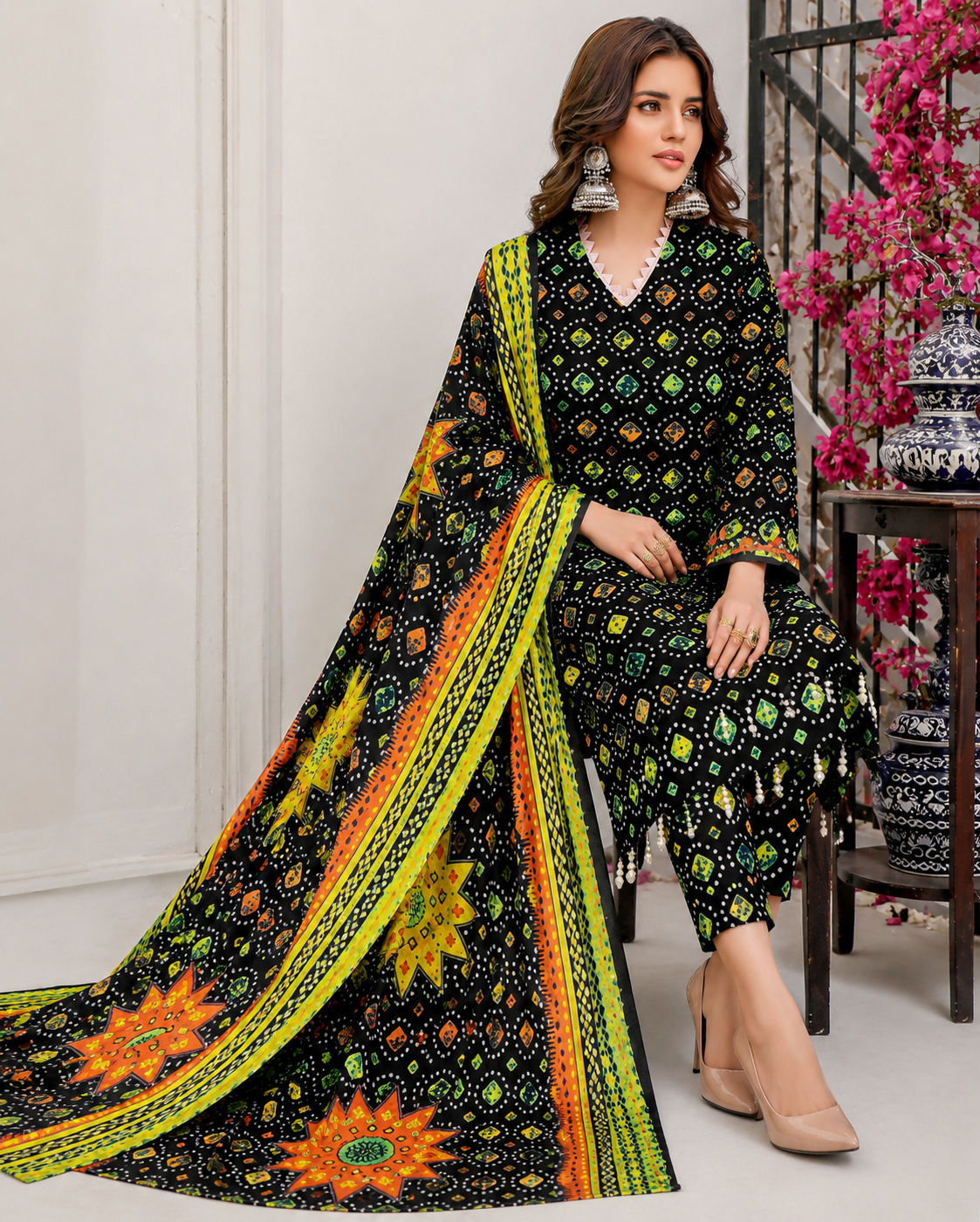 Swiss Lawn Unstitched 3 Piece Suit - A46