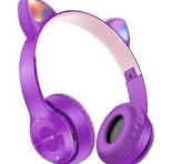 Cat Headphone / P47 Ear Wireless Bluetooth Headphones - Glowing LED Light-Up Foldable Headset for Kids and Adults