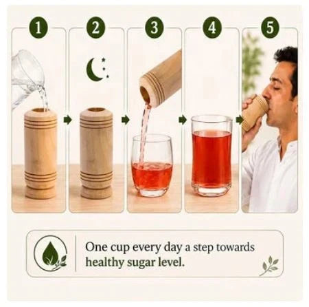 🌿 Vijaysar Wooden Sugar Control Glass ✨